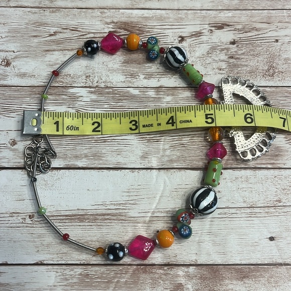 Hand Crafted Choker Multicolor Tribal Influenced - Picture 6 of 8